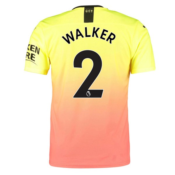Camiseta Manchester City NO.2 Walker Tercera equipación 2019-2020 Naranja